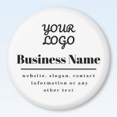 Uw Logo Retro-Modern Wit & Zwart Magneet