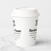 Uw Logo Retro-Modern Wit & Zwart Papieren Bekers (Links)