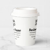 Uw Logo Retro-Modern Wit & Zwart Papieren Bekers (Rechts)