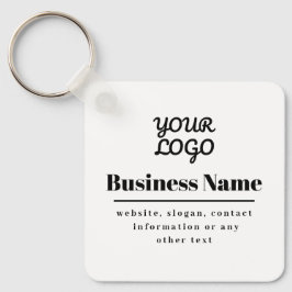 Uw Logo Retro-Modern Wit & Zwart Sleutelhanger