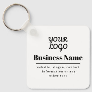 Uw Logo Retro-Modern Wit & Zwart Sleutelhanger