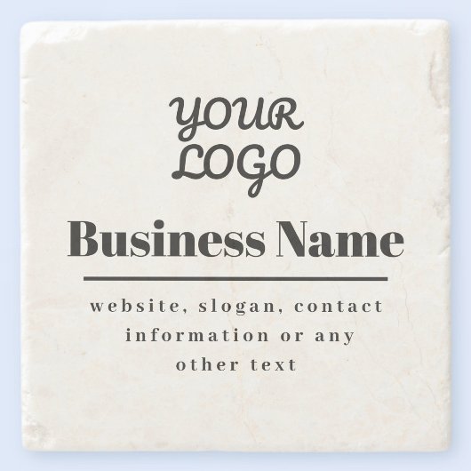 Uw Logo Retro-Modern Wit & Zwart Stenen Onderzetter