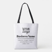 Uw Logo Retro-Modern Wit & Zwart Tote Bag (Achterkant)