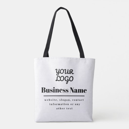 Uw Logo Retro-Modern Wit & Zwart Tote Bag (Achterkant)