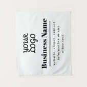 Uw Logo Retro-Modern Wit & Zwart Wandkleed (Voorkant)