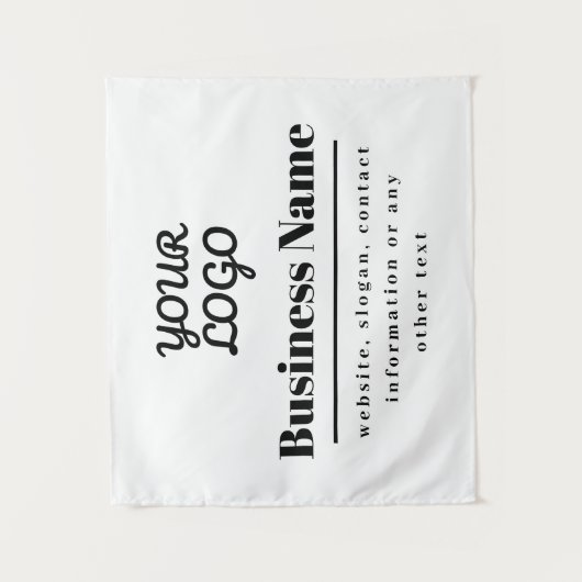 Uw Logo Retro-Modern Wit & Zwart Wandkleed (Voorkant)