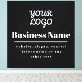 Uw Logo Retro-Modern Zwart & Wit Canvas Afdruk (Insitu (Houten vloer))