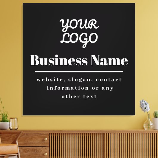 Uw Logo Retro-Modern Zwart & Wit Canvas Afdruk (Insitu (Woonkamer))