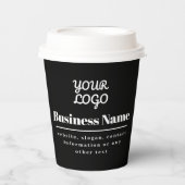 Uw Logo Retro-Modern Zwart & Wit Papieren Bekers (Voorkant)