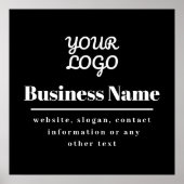 Uw Logo Retro-Modern Zwart & Wit Poster (Voorkant)