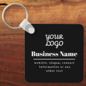 Uw Logo Retro-Modern Zwart & Wit Sleutelhanger (Voorkant)