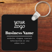 Uw Logo Retro-Modern Zwart & Wit Sleutelhanger (Achterkant)