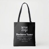 Uw Logo Retro-Modern Zwart & Wit Tote Bag (Voorkant)