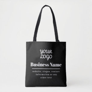 Uw Logo Retro-Modern Zwart & Wit Tote Bag