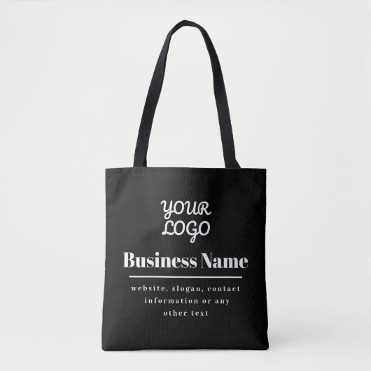 Uw Logo Retro-Modern Zwart & Wit Tote Bag (Voorkant)