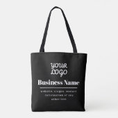 Uw Logo Retro-Modern Zwart & Wit Tote Bag (Achterkant)