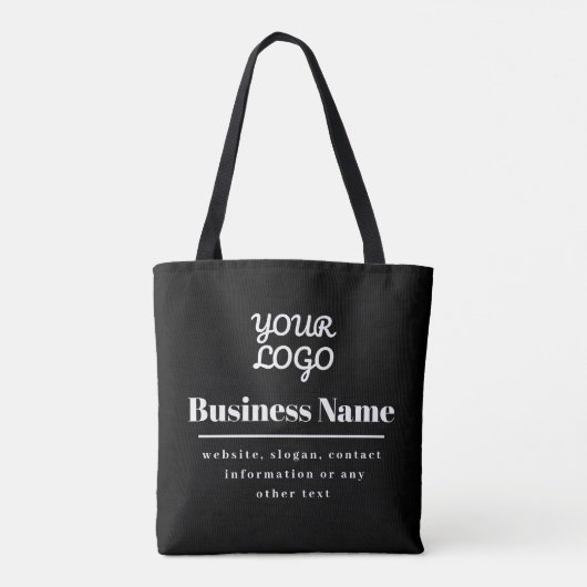 Uw Logo Retro-Modern Zwart & Wit Tote Bag (Achterkant)