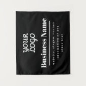 Uw Logo Retro-Modern Zwart & Wit Wandkleed (Voorkant)
