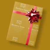 Uw Logo Retro-Moderne Donker & Licht Goud Cadeaupapier