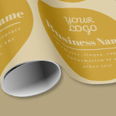 Uw Logo Retro-Moderne Donker & Licht Goud Cadeaupapier