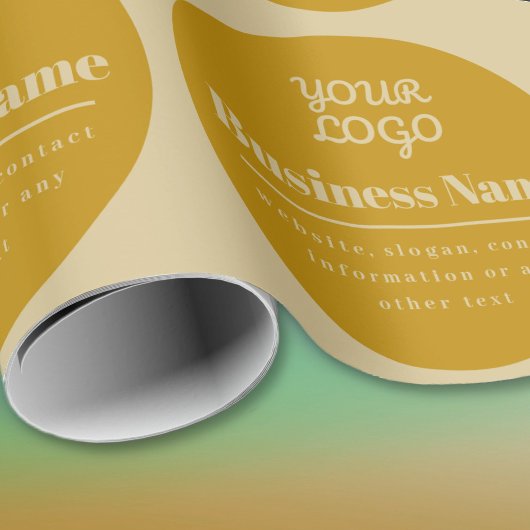 Uw Logo Retro-Moderne Donker & Licht Goud Cadeaupapier