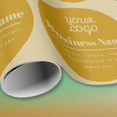 Uw Logo Retro-Moderne Donkere & Lichte Goud Cadeaupapier