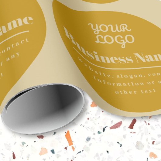 Uw Logo Retro-Moderne Donkere & Lichte Goud Cadeaupapier