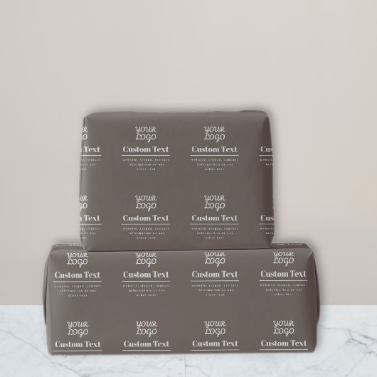 Uw Logo Retro-Moderne Modern Beige & Lichtgrijs Cadeaupapier