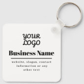 Uw Logo Retro-Moderne Wit & Zwart Sleutelhanger (Achterkant)