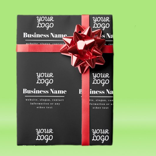 Uw Logo Retro-Moderne Zwart & Wit Cadeaupapier