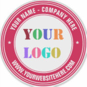 Uw Logo ronde Sticker Voorbeeld met aangepaste tek (Voorkant)