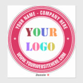 Uw Logo ronde Sticker Voorbeeld met aangepaste tek (Vel)