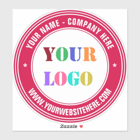 Uw Logo ronde Sticker Voorbeeld met aangepaste tek (Vel)