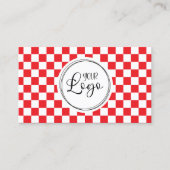 Uw Logo rood en wit schaakbord Visitekaartje (Voorkant)