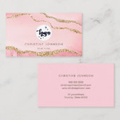 uw logo roze achtergrond visitekaartje (Voorkant / Achterkant)