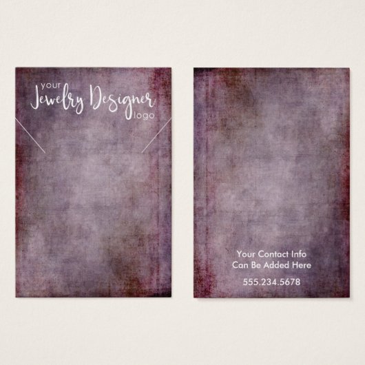 Uw Logo Rustic Raspberry Ketting Holder Kaart (Voorkant /achterkant)