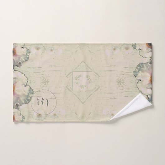 Uw Logo rustieke Charm Tree Peony Bad Handdoek (Handdoek)