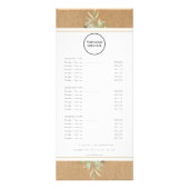 Uw Logo Rustieke Groene Salon Service Menu (Voorkant)