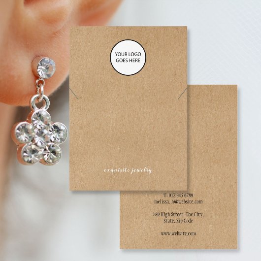 Uw Logo rustieke Kettingen sieraden display Kaart Visitekaartje