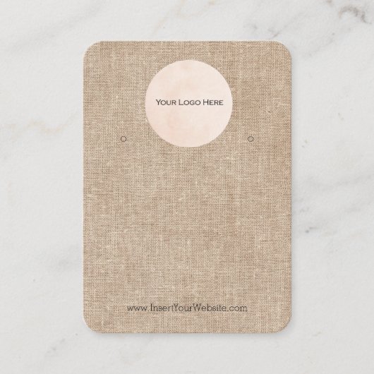 Uw Logo Rustige Burlap Shabby verouderd beeldscher Visitekaartje (Voorkant)