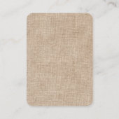 Uw Logo Rustige Burlap Shabby verouderd beeldscher Visitekaartje (Achterkant)