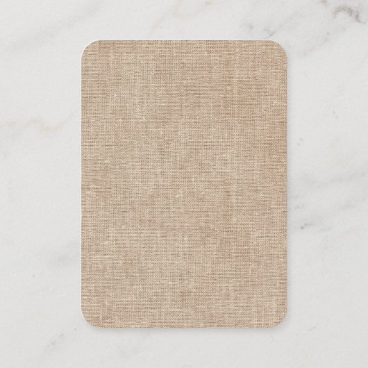 Uw Logo Rustige Burlap Shabby verouderd beeldscher Visitekaartje (Achterkant)