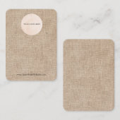 Uw Logo Rustige Burlap Shabby verouderd beeldscher Visitekaartje (Voorkant / Achterkant)