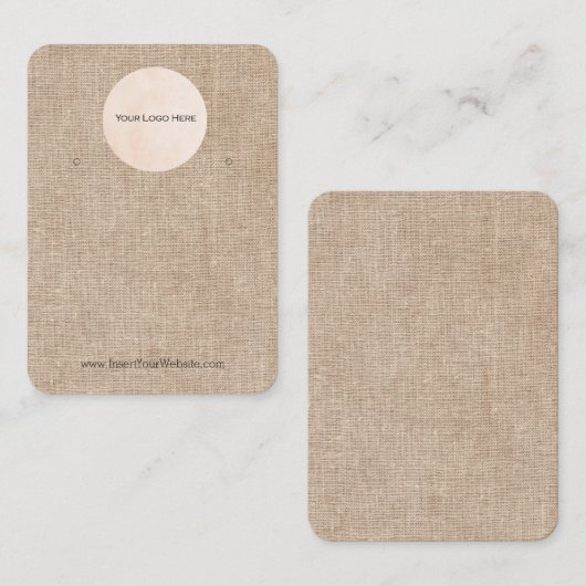 Uw Logo Rustige Burlap Shabby verouderd beeldscher Visitekaartje (Voorkant / Achterkant)