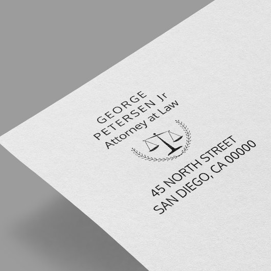 Uw logo | Schalen van Justice Advocaat Legal kanto Zelfinktende Stempel