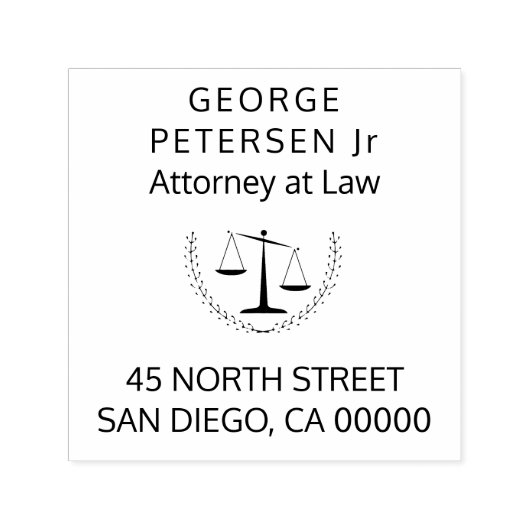 Uw logo | Schalen van Justice Advocaat Legal kanto Zelfinktende Stempel (Design)