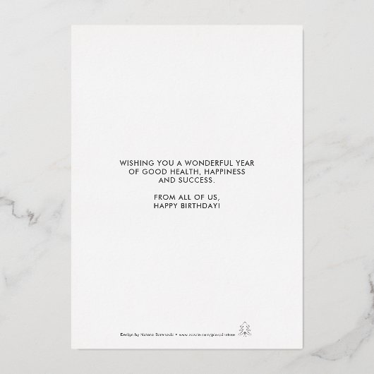 Uw Logo Schattigee taart van al bedrijfsverjaardag Folie Uitnodiging (Achterkant)