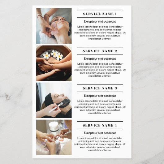 Uw Logo Services Schoonheidssalon Marketing Flyer (Achterkant)