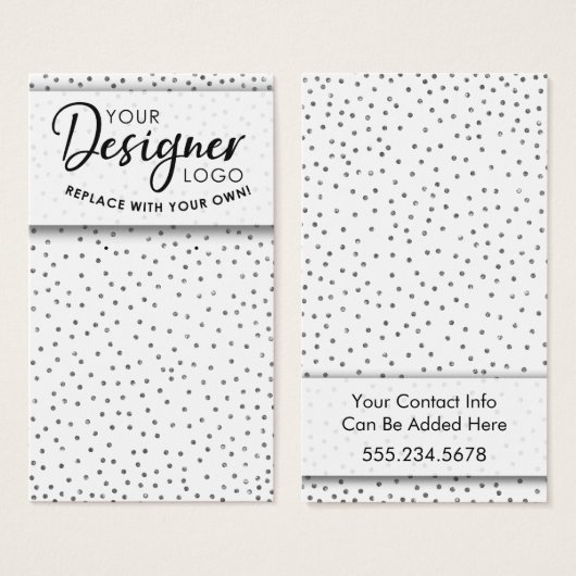 Uw Logo Silver Confetti Earring Holder Display Visitekaartje (Voorkant /achterkant)