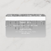 Uw Logo Silver Drip Glitter-look-creditcard Visitekaartje (Achterkant)